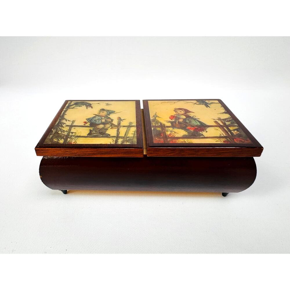 Vintage Wind-Up Love Story Musical Jewelry Box